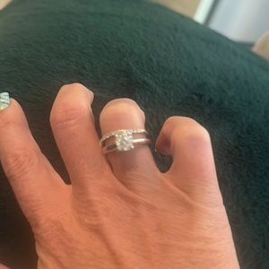 Wedding ring with engagement ring